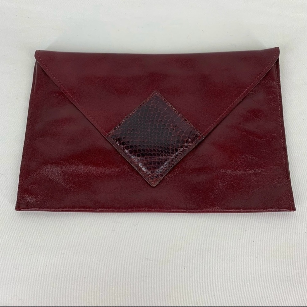 Vintage David Mehler Dame Burgundy Leather Clutch
